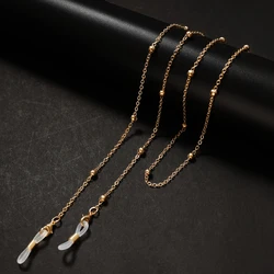 Women's Fashion Eyeglasses Chain with Acrylic Pearl and Crystal Beads - Stylish Sunglasses Holder Lanyard Jewelry (GRAY)