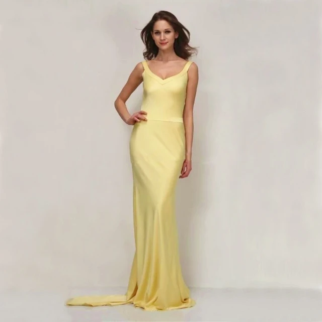 Yellow Prom Dresses 2022 Spaghetti Strap Long Party Dress Yellow Prom Dress  A-line Lace-up Evening Dress - Prom Dresses - AliExpress