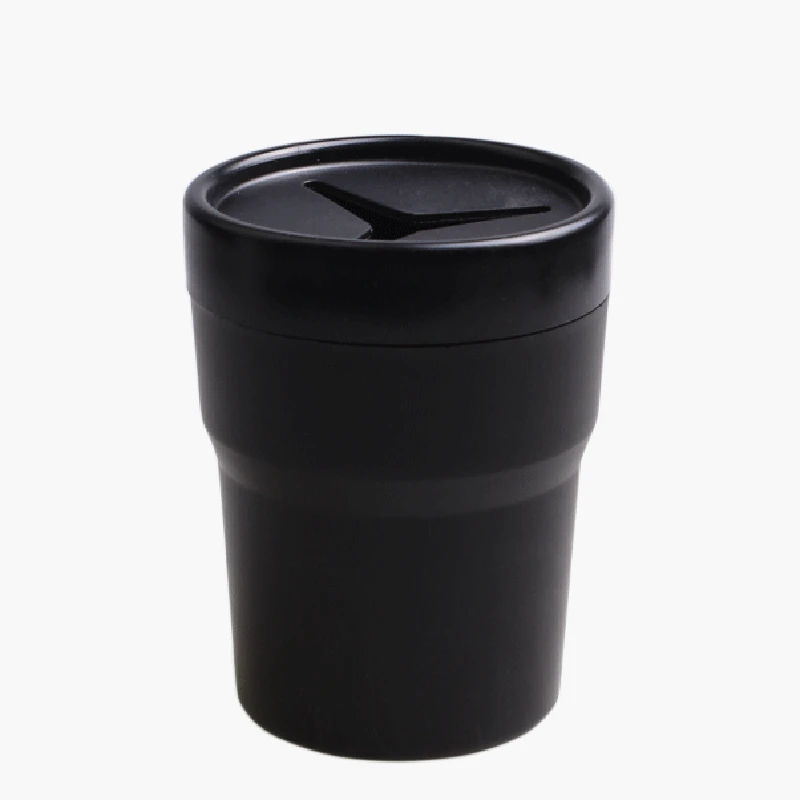 Multifunctional Car Mini Trash Bin Cup Holder Car Trash Can Auto Holder Cap Mounts Black Plastic Interior Accessories
