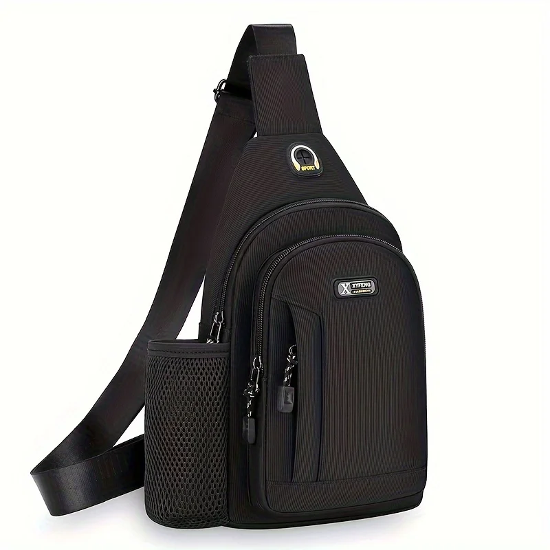 Men's Casual Oxford Sling Bag. Anti-Theft, Water Bottle Holder. Perfect for Travel & Daily Commute. Adjustable Strap. Shop Now!
