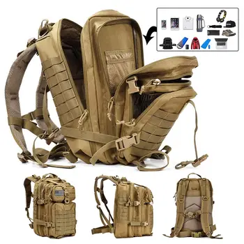 Men Army Military Tactical Large Backpack Waterproof Outdoor Sport 1