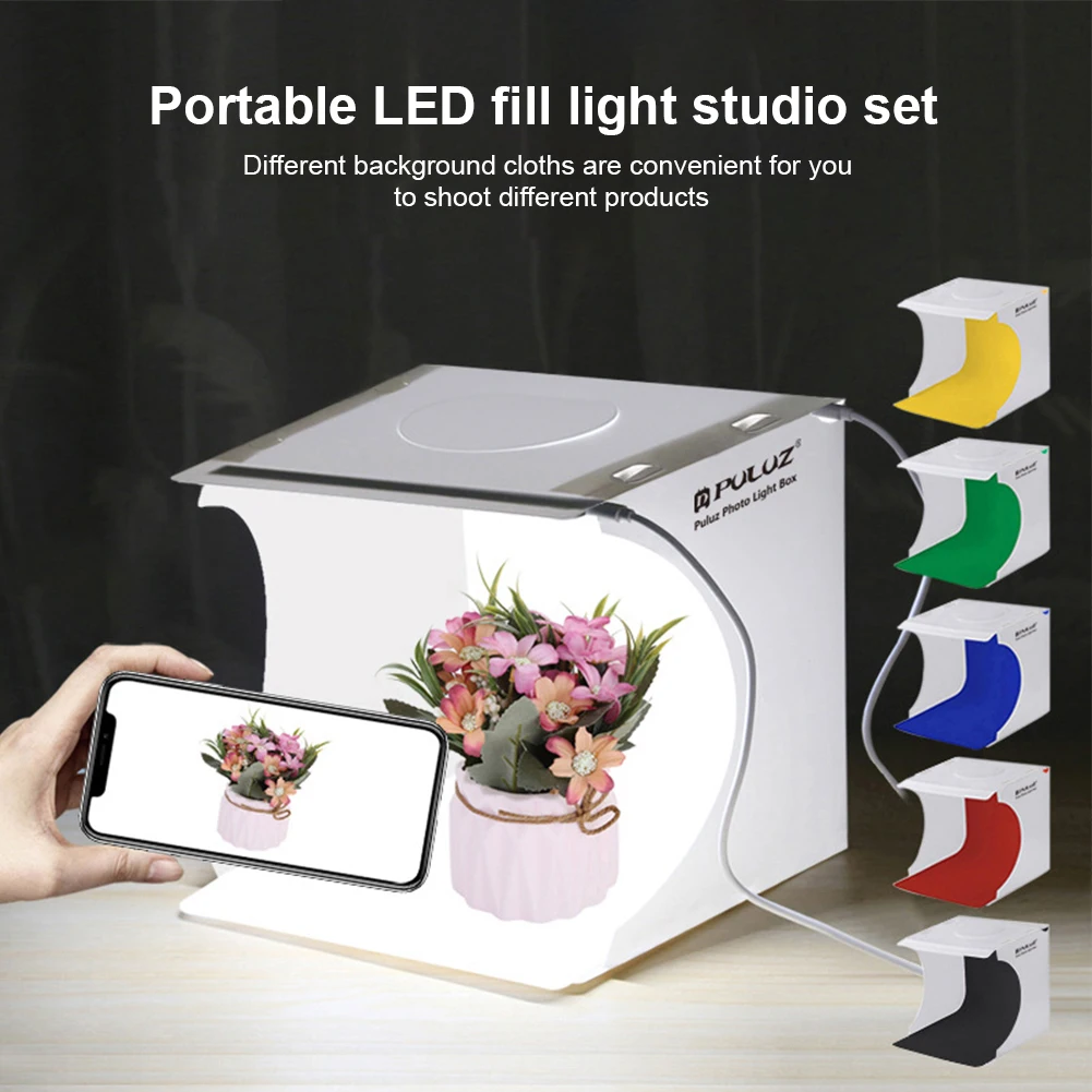 Mini Portable Practical Photo Studio Led Tabletop Shooting Light Box Professional Jewelry Watch With Backdrops For Small Items