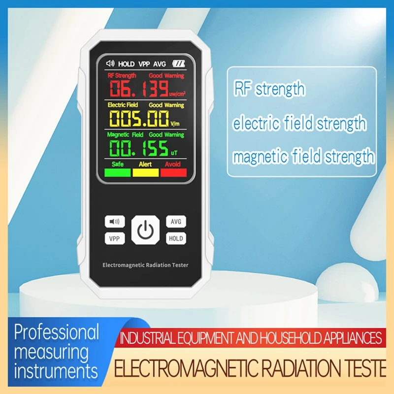 Electromagnetic Radiation Electric Magnetic Field Tester Meter RF Strength Detection Device With Sound Alarm
