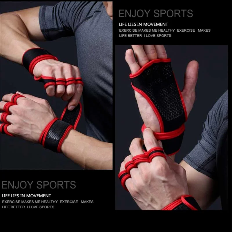 Sports Gloves Weight Lifting Gloves Weight Lifting Training Gloves for Women Men Fitness Sports Body Building Gymnastics Grips Gym Hand Palm Wrist Protector Gloves