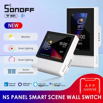 SONOFF NS 패널 스마트 장면 벽 스위치 EU/ US Wifi 스마트 온도 조절기 디스플레이 스위치 제어는 Ewelink Alexa Google home과 함께 작동합니다.
