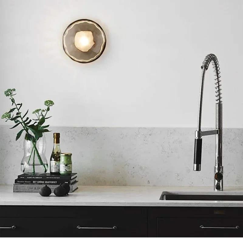 Glass Led Wall Mounted Lamp for Bedroom Bedside Hotel Living Room Hallway Bathroom Decoration Sconce Light Background Modern
