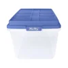 72 Quart Clear Plastic Storage Bin Stackable with Lid for Magazine Newspaper Organizer Garage Home