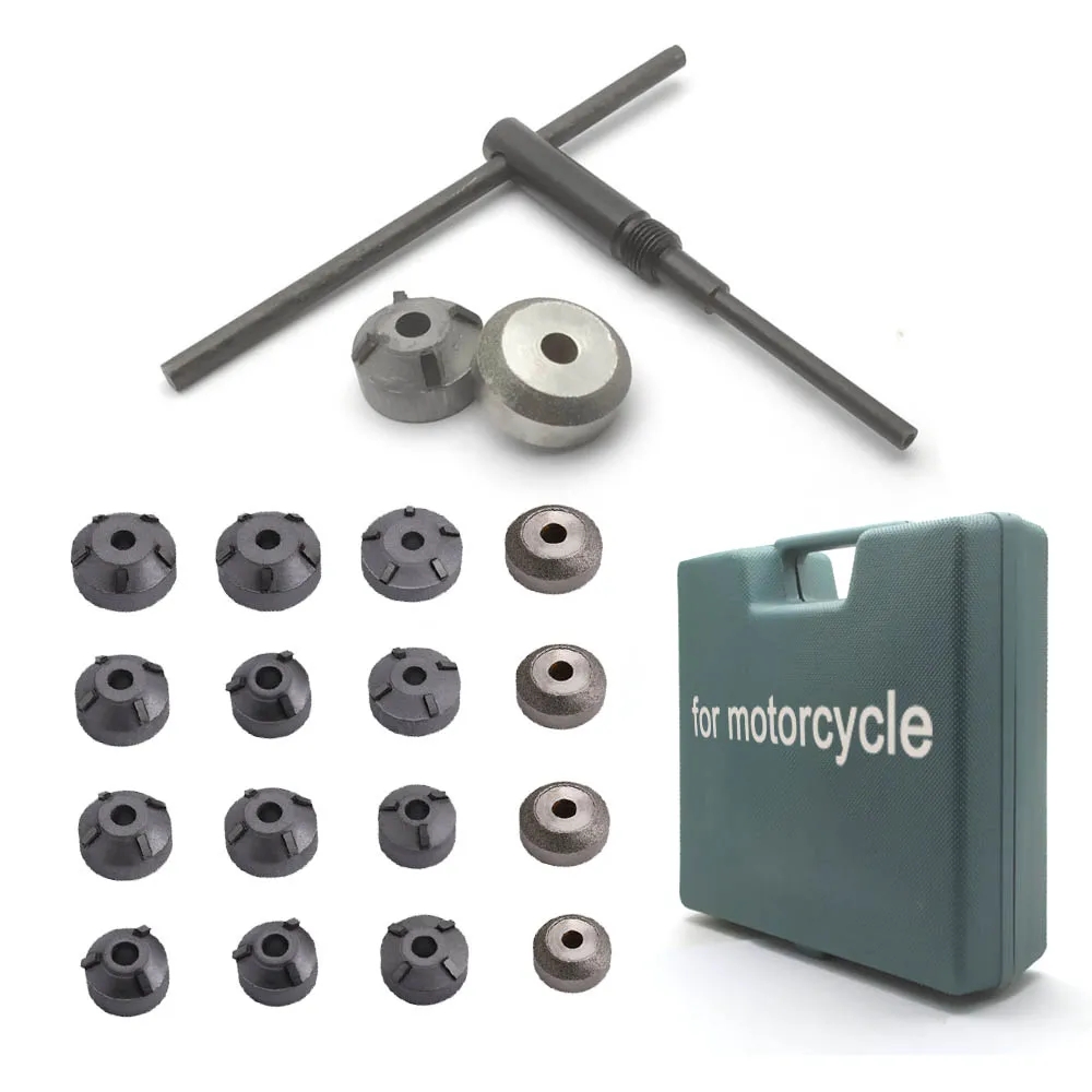 18pcssetCarbideValveGrindingWheelValveSeatCutterReamerHeadToolholderkitforEngine