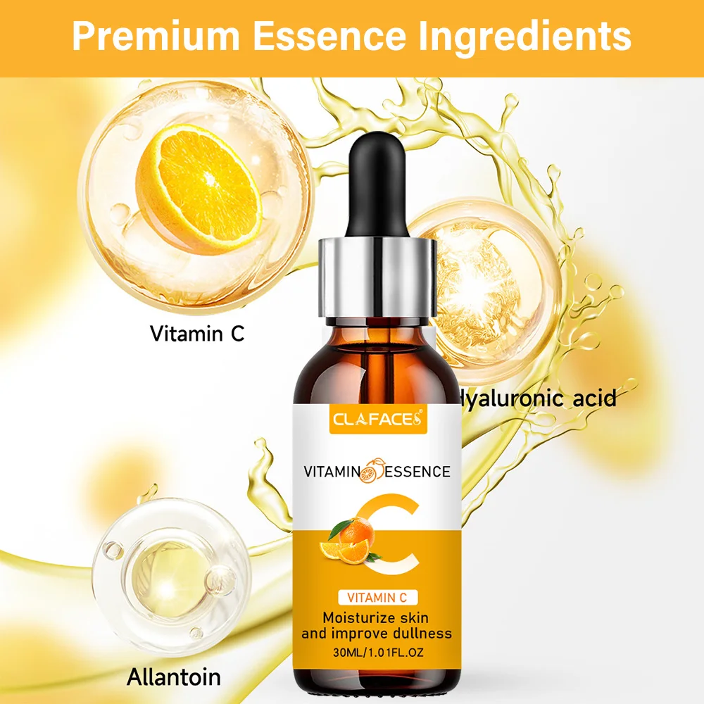 Vitamin C Facial Essence Contains Hyaluronic Acid Dark Spot Remover Moisturizing Repair Anti-aging Essence Facial Skin Care 30ml 4