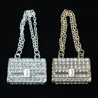 4Pcs Chic Mini Rhinestone Handbag Bag Keychain Decoration Element Women Jewelry Key Chain Small Gift Junk Phone Case Charm 2