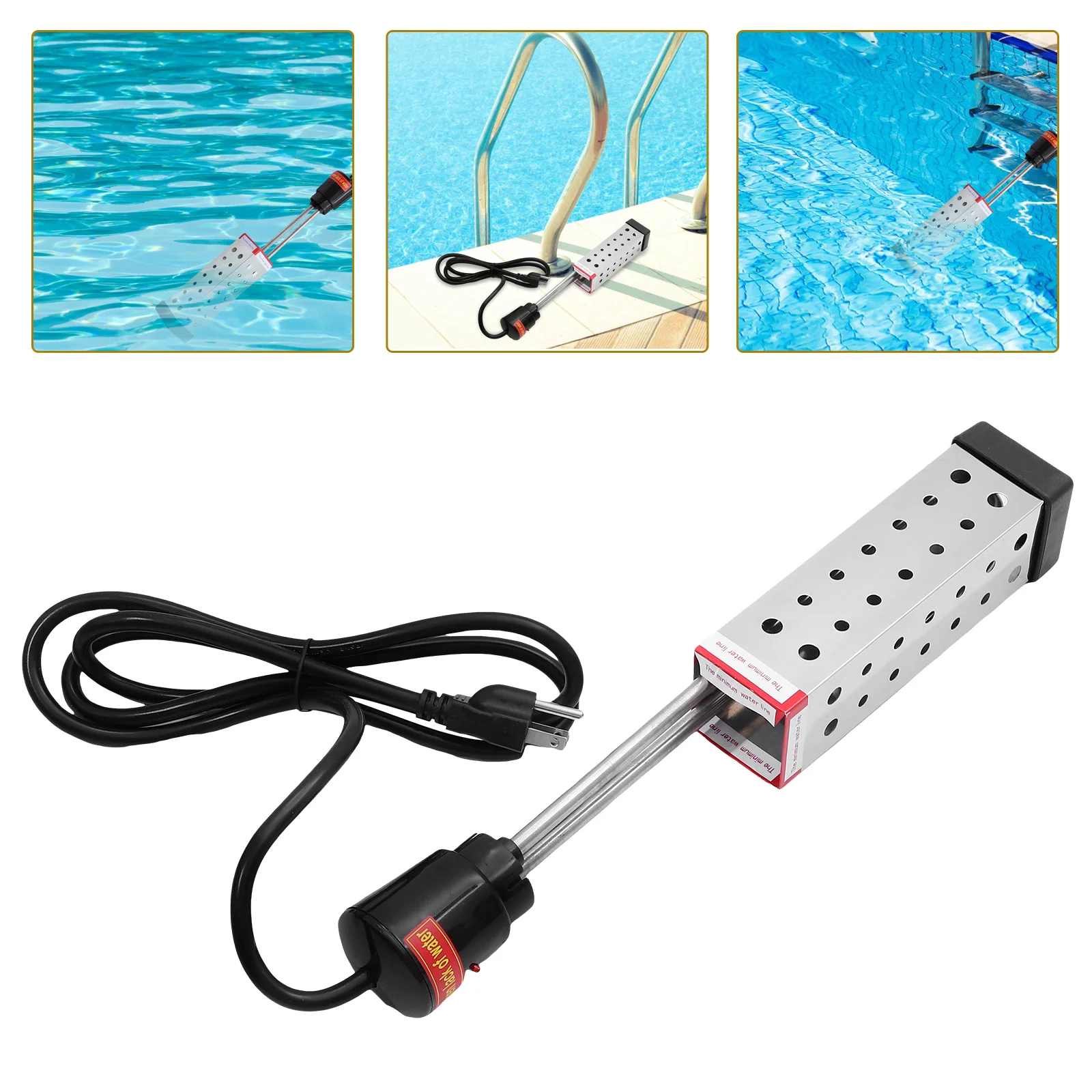 

Swimming Pool Heater Bath Tub Plug Water Heating Tube Warmer Durable 1500W Constant Temperature