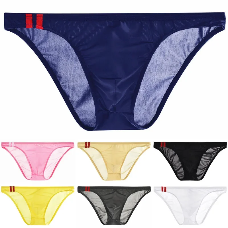 Sexy Men's Panties Transparent Breathable Briefs Low Rise Lingerie Men Bulge Pouch Briefs Underpants Underwear Pump Man men underwear
