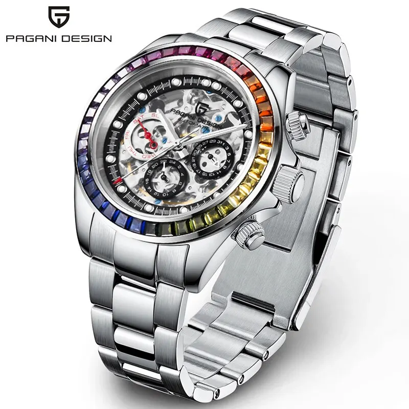 PAGANI Design Men Automatic Mechanical Chronograph Stainless Steel Sapphire Sports Watches Relogio Masculino