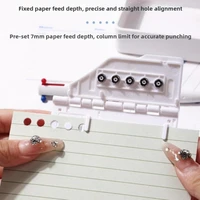Portable 5-Hole Punching Machine White Plastic Handcraft Making Tool Scrapbooking Lightweight Paper Punch Tool for DIY Crafts 4