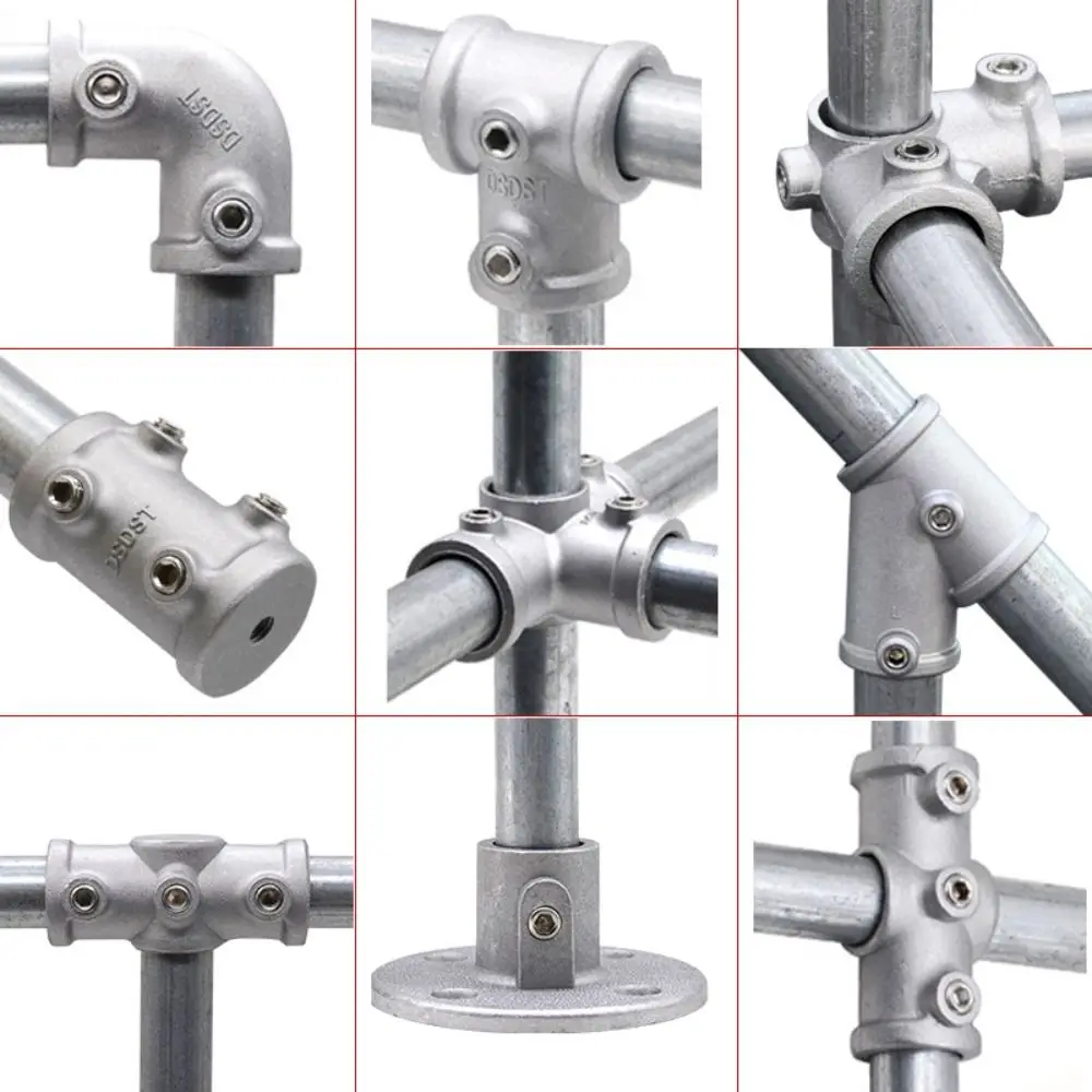 1\2''/3\4" Pipe Fitting Connector Aluminum Alloy Steel Circular Frame Fasteners Corner Elbow Circular Pipe Connector