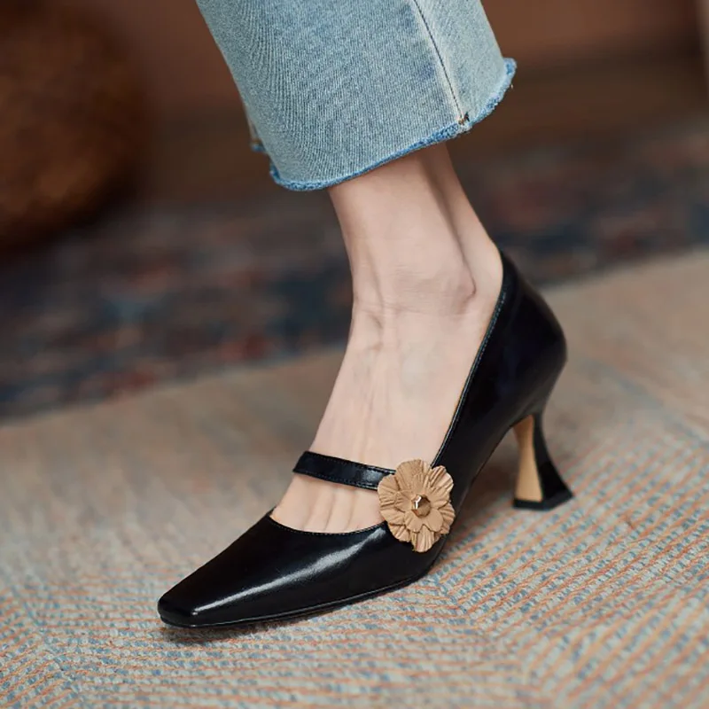 Brown Mary Jane Shoes Women Brown Pumps Shoes Women Mary Jane Heels