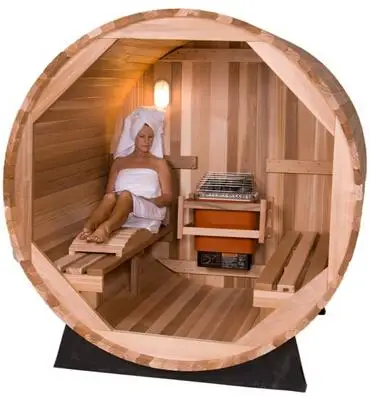 Solid Wood Garden Panoramic View Barrel Outdoor Sauna with Wood Burning  Stove - AliExpress