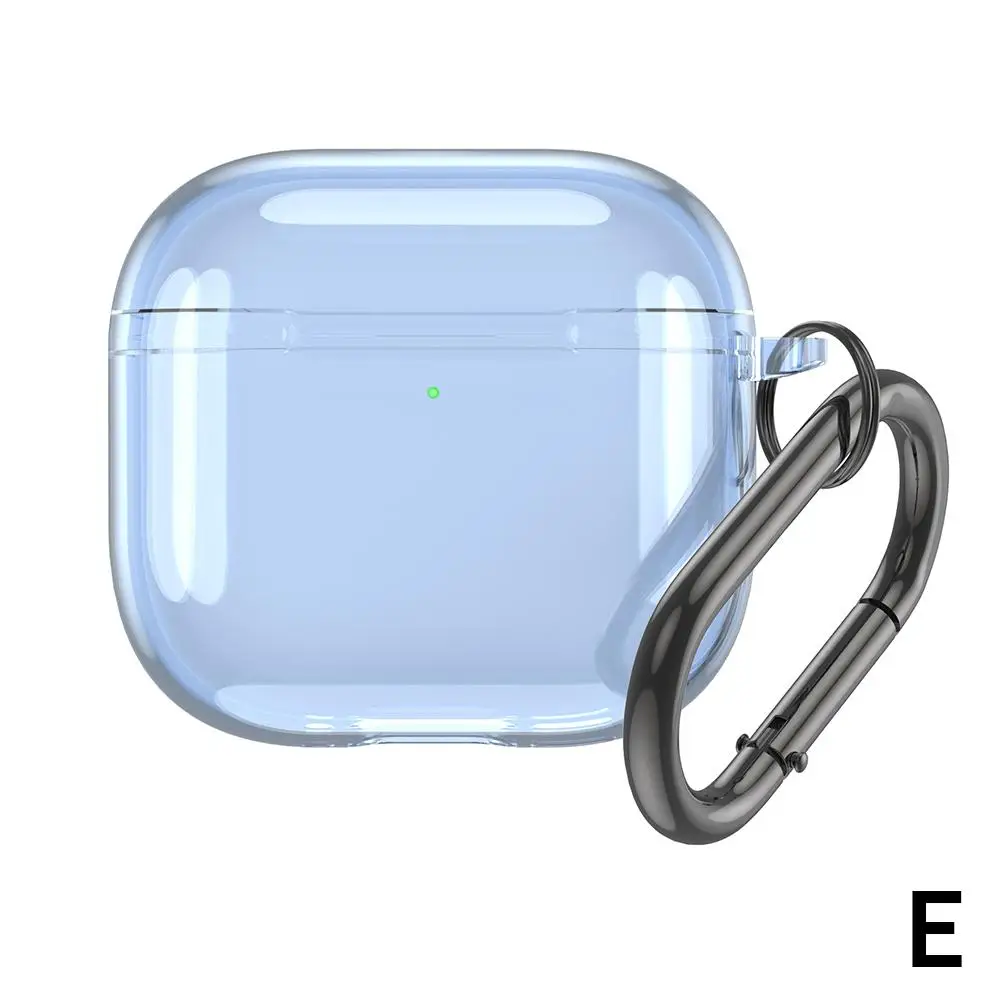 Silicone Transparent Protecitve Case Waterproof Soft TPU Earphones Case With Keychain For AirPods 4 Headphone Shell Accessories