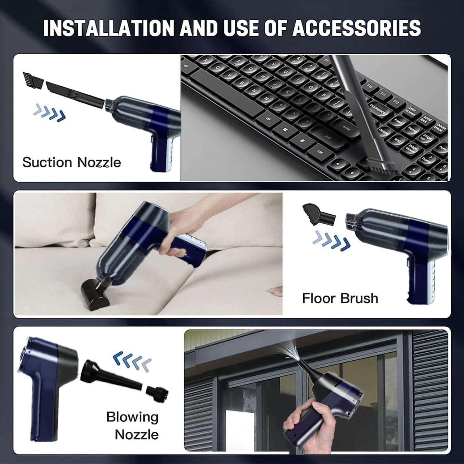 Car Vacuum Cleaner 150000PA Min Portable Handheld Cleaner for Home Appliance Powerful Cleaning Machine Cars for Keyboard