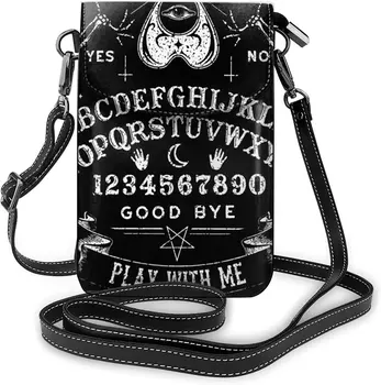 Multipurpose Vintage Skeleton Magic Ouija Board Black Cell Phone Wallet Purse with Shoulder Strap