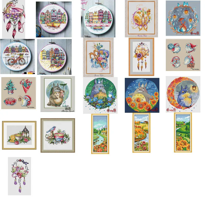 

Vertical Four Seasons Cross Stich Embroidery set Electronic drawing Cross Stich Needlework PDF by Email