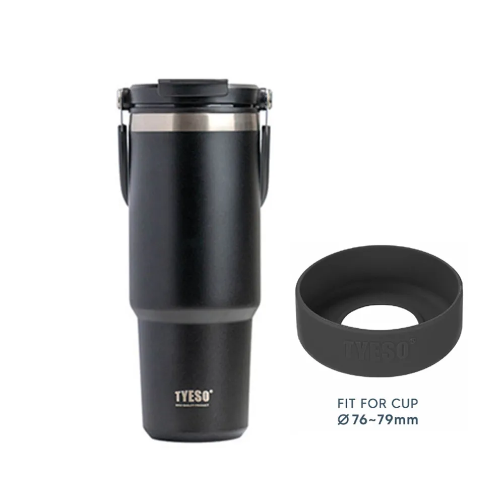 thumbnail image 1 of Tyeso 1200ml 40oz Tumbler With Handle and Silicone Coaster Coffee Cup Stainless Steel Vacuum Thermal Insulated Mug Cold Storage, 1 of 4