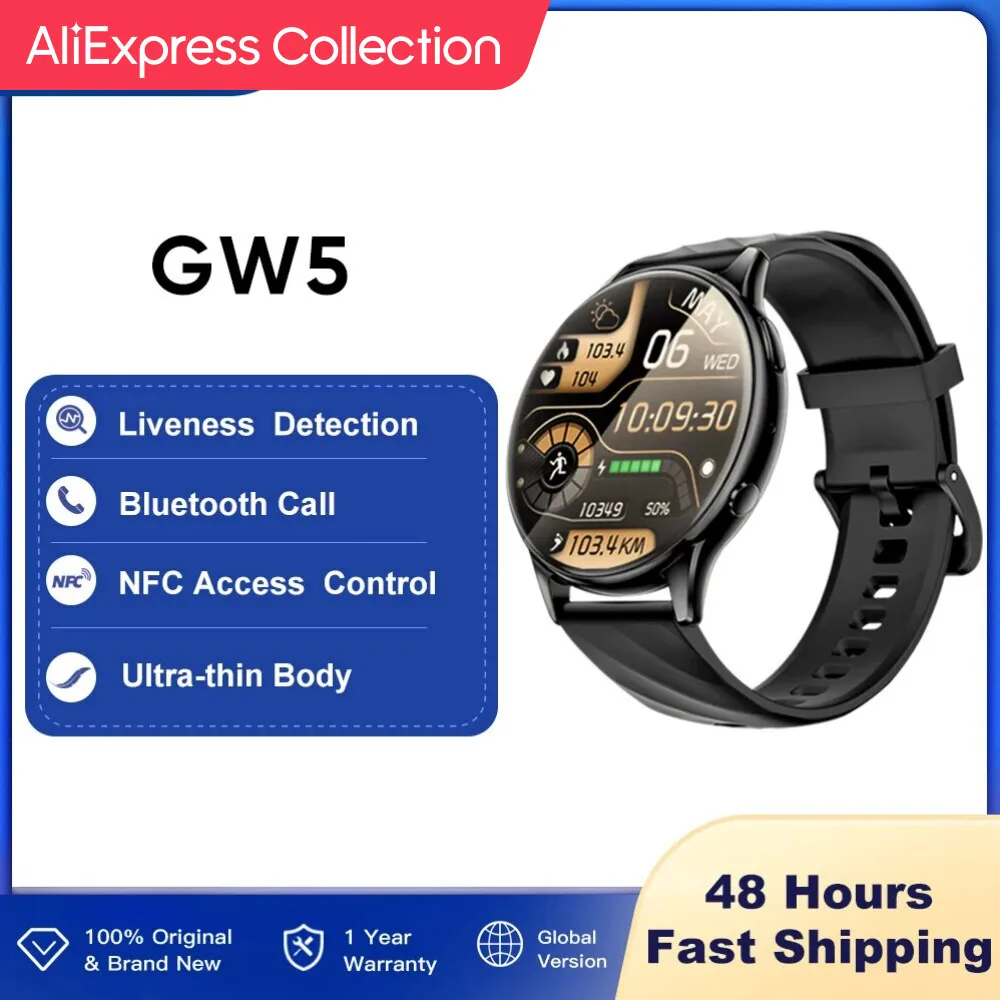 Aliexpress Collection Kumi Gw5 Smart Watch 1.39 Pollici Nfc Bluetooth 5.2 100 + Sport Cardiofrequenzimetro Monitor Dell'Ossigeno Della Pressione Sangu