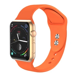 Premium Silicone Smartwatch Wristband Bracelet, Ultra-Durable and Comfortable for 38mm-40mm-41mm S-M (Orange)