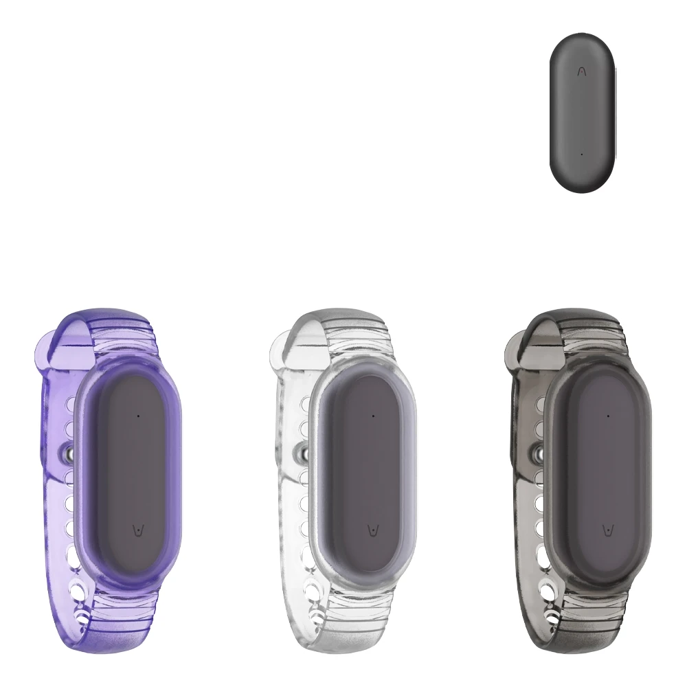 Enhanced Protective TPU Watch Strap Case for Voice Recorder - Dual Transparent Colors (Purple & Gray)
