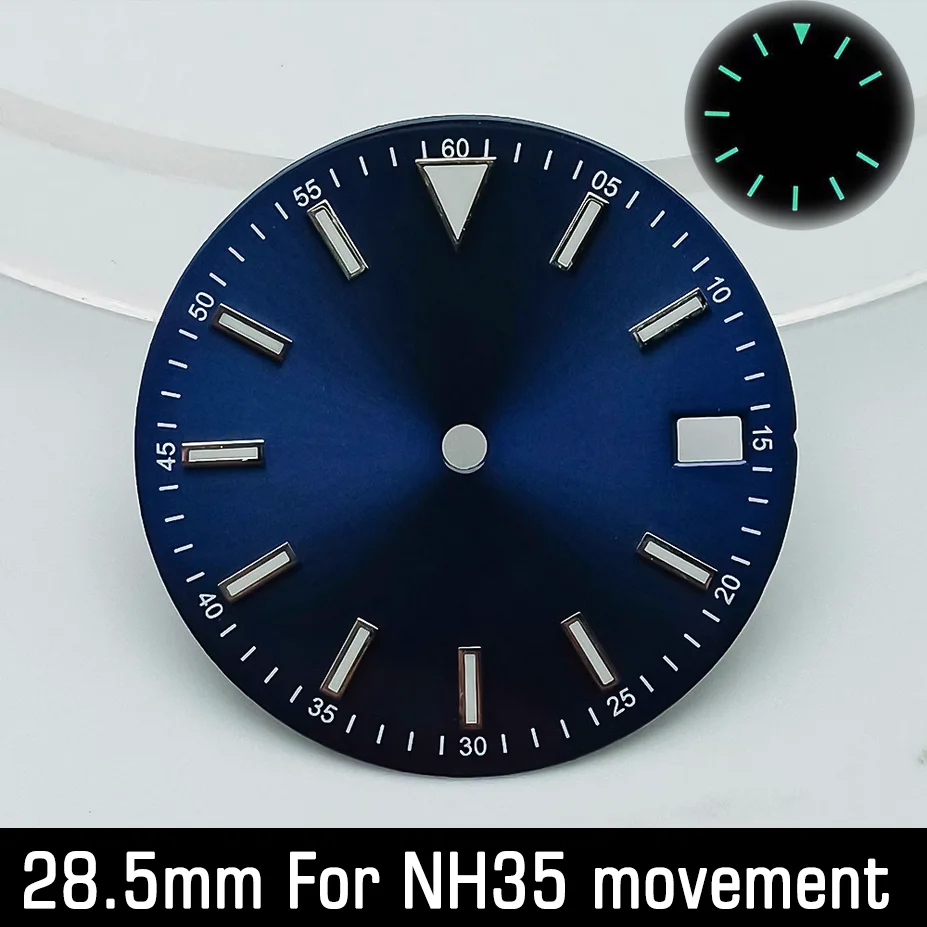 28.5mm Single Calendar Sterile Watch Dial Customizable Dials for NH Movement 35 Movement Accessories Watch Face Parts