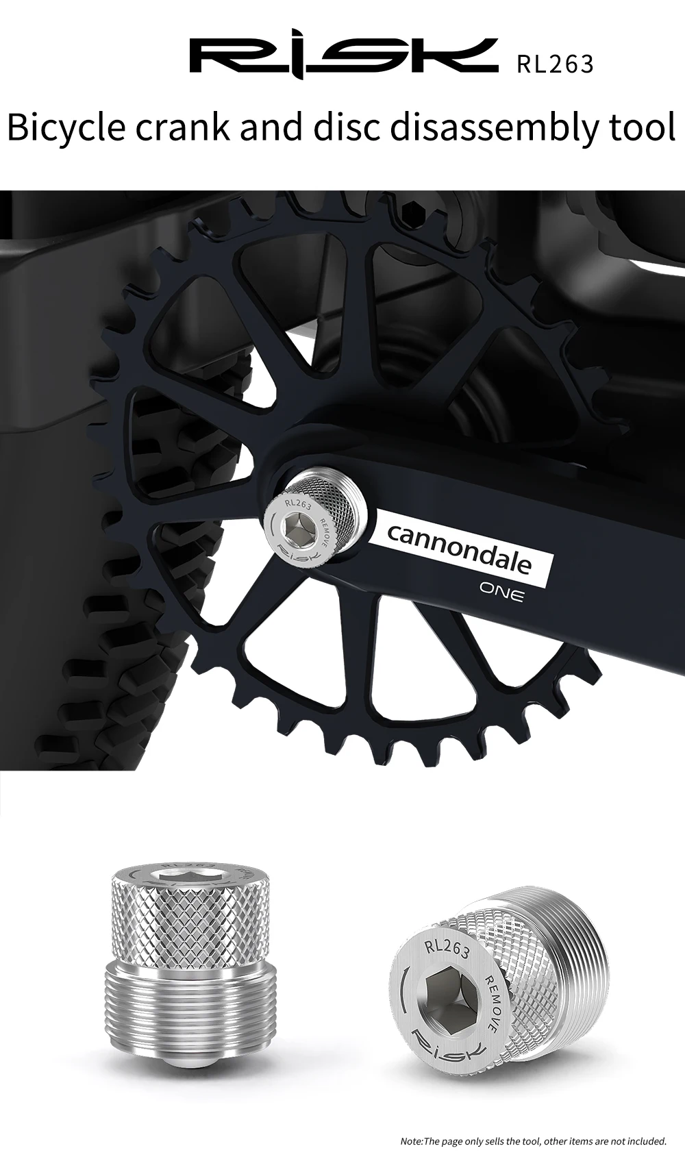 Description Picture 2 of itemRISK Bike Crank Arm Removal and Disc Disaseembly Tool for Cannondale SI/SISL/SISL2 Bicycle Chainring Crankset Remover Extractor