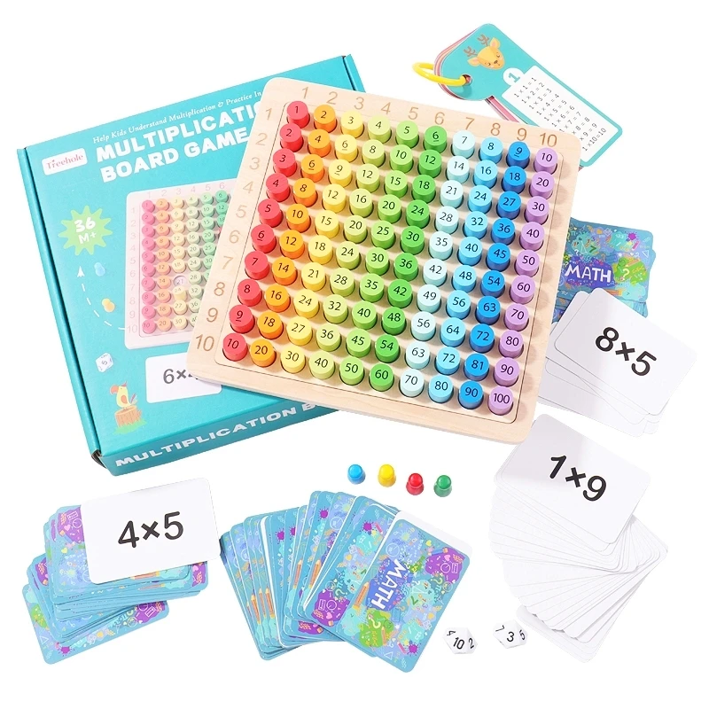 Montessori Educational Wooden Toys Children Baby Math Toys 99 Multiplication Table Math Arithmetic Teaching Aids for Kids Gifts