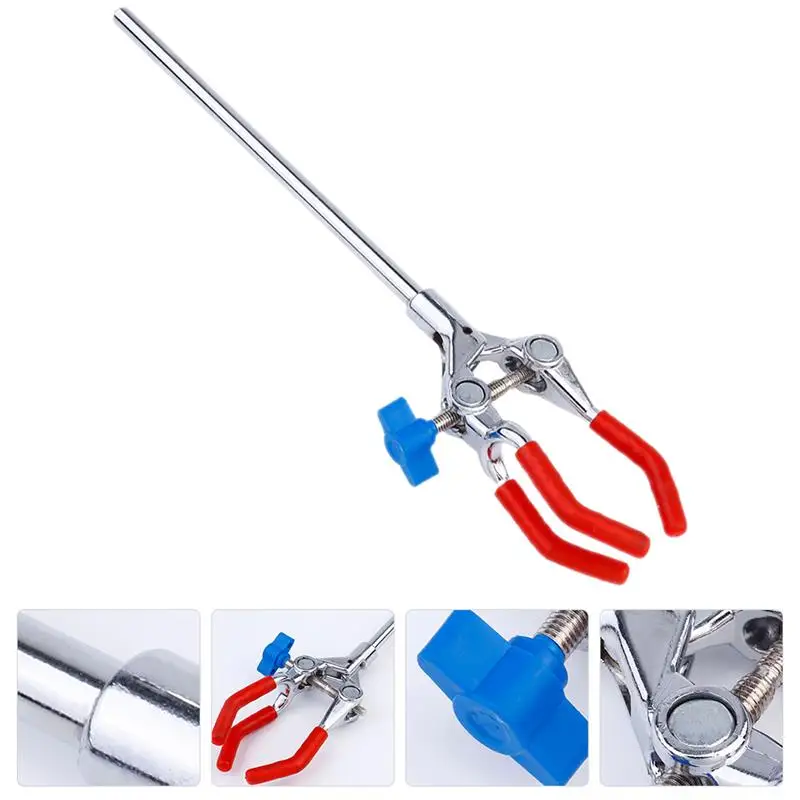 Safe Lab Holder Tube Adjustment Range Laboratory Three Prong Flask Clip Clamp Test Tube Clamp Laboratory Stand