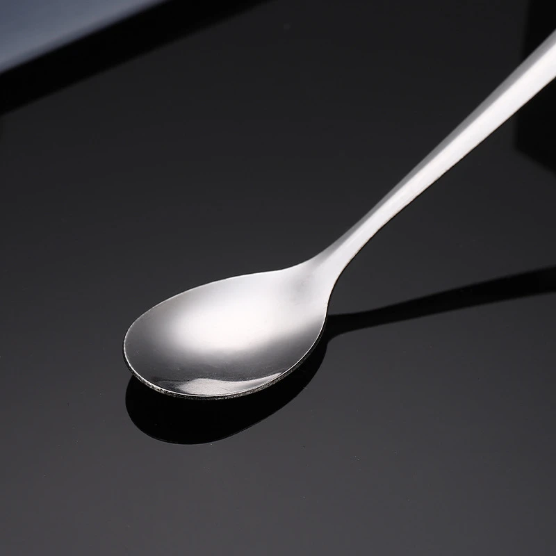 Stainless Steel Round Teaspoons Long Handle Small Cake Fruit Coffee Honey Dessert Mixing Spoon Tableware stainless steel spoon tea spoon 4131227