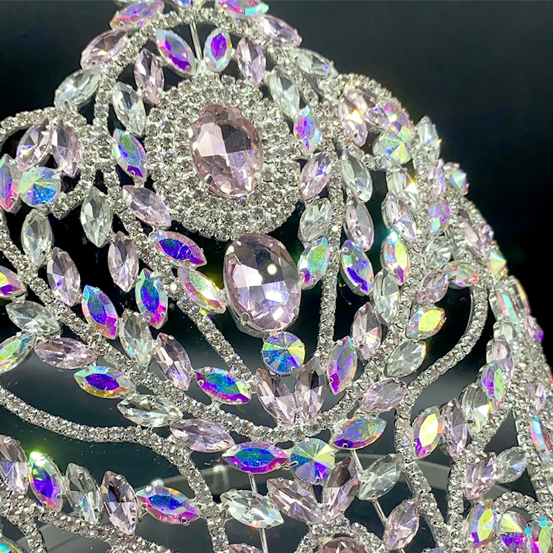 Corona Tiara Per Sposa Con Cristalli Viola E Oro – Diadema A Fascia Per Matrimonio E Feste
