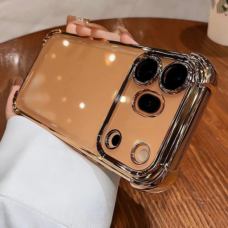 Stylish Electroplated Frame Transparent Skin-Friendly TPU Shockproof Case