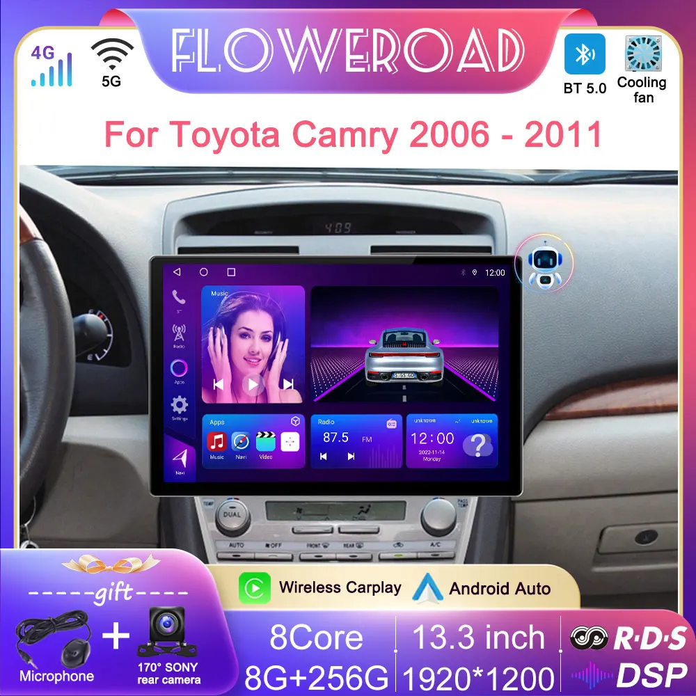 13-3inch-Car-Radio-Android-12-For-Toyota-Camry-40-2006-2011-All-in-one ...