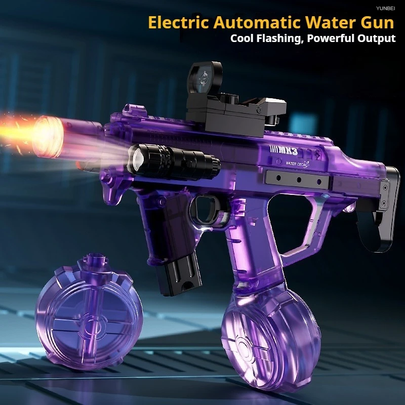 Elektrisk vattenpistol med led-lampor och kontinuerlig eldgivning_voghion.com