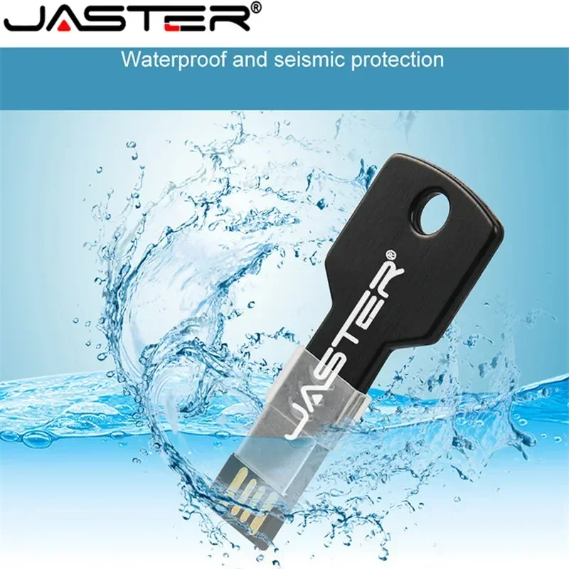 USB Flash Drive Flash Drive JASTER Metal key Shape USB 2.0 Flash Drives Pen Drives Waterproof Memory Stick Real Capacity U Disk 16GB 32GB 64GB USB stick 8GB