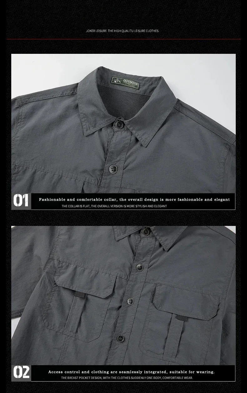Camisa táctica de senderismo para hombre, Top transpirable dmontable