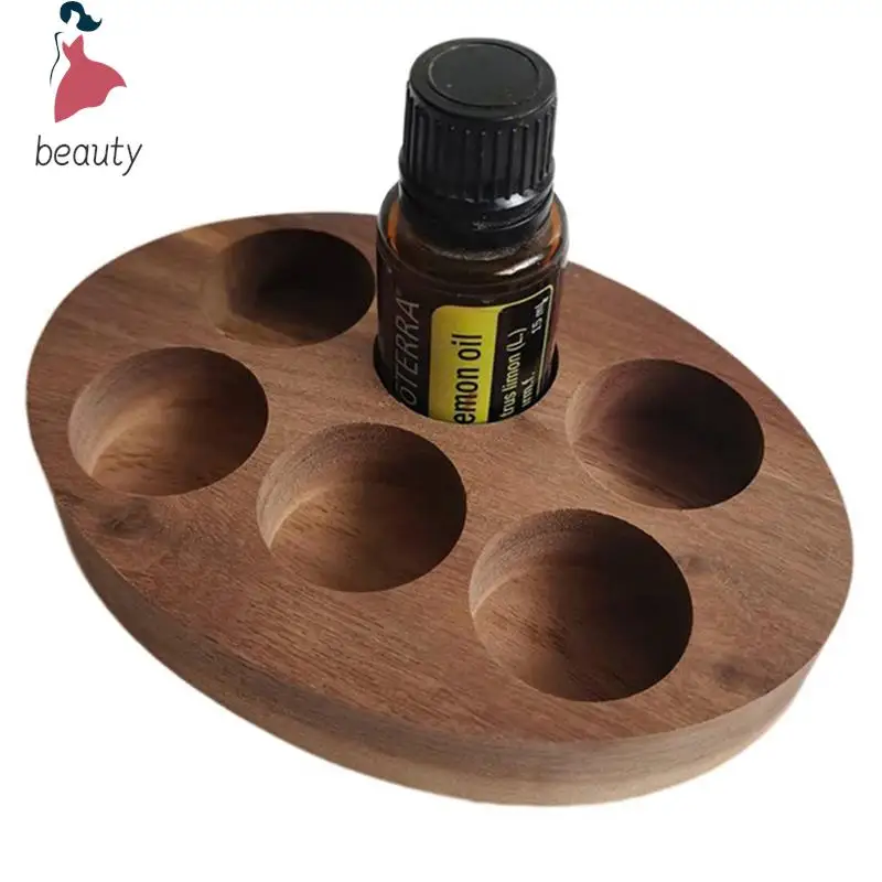 

Wooden Essential Oil Storage Organizer Practical Oil Display Stand With 6 Slots For Essential Oil Nail Polishes