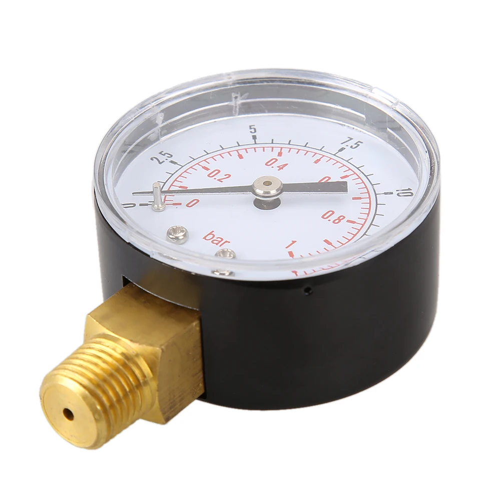 50mm 0-15 PSI Low Pressure Gauge 1/4 BSPT Bottom Mount Manometer Air Pressure Gauge for Water Air ATV Tire Gas Pressure Test