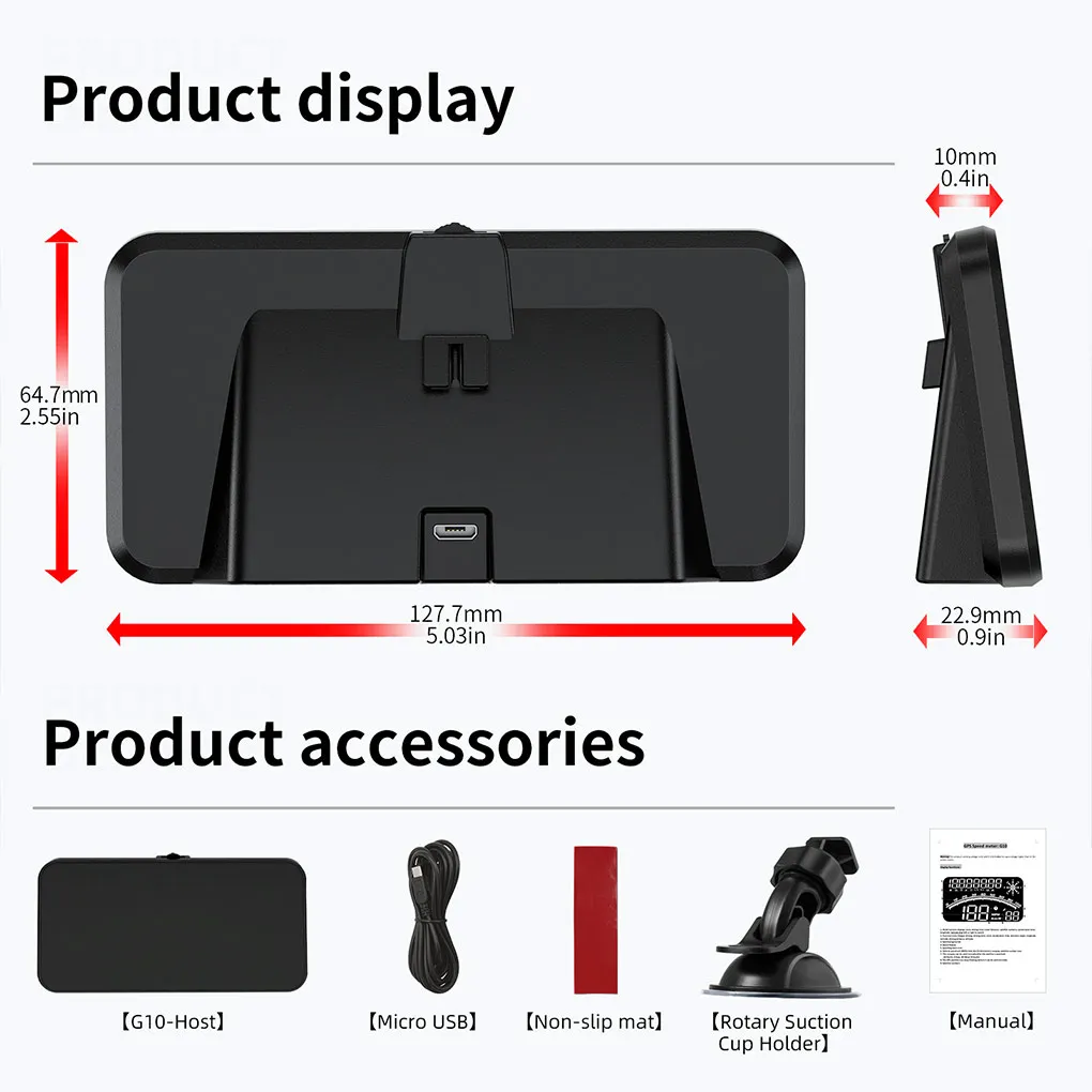 USB ڵ HUD  ÷,   ӵ , ӵ 跮,  ڵ ׼, 5.5 ġ