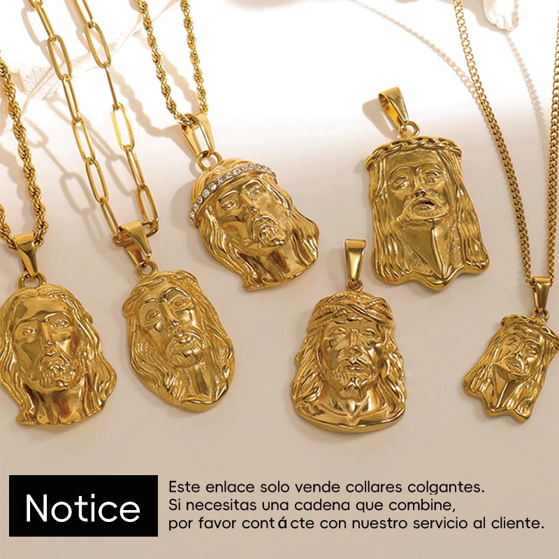 Jesus-Anhänger aus 18 Karat vergoldetem Edelstahl – klassischer Hip-Hop-Stil, ideales Geschenk für Männer für den täglichen Gebrauch – Detail 9