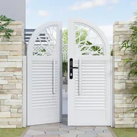 Factory Customize Durable America Australia Europe Style Metal Iron Aluminum Villa Home Fence Courtyard Doule Gate with Lock 1