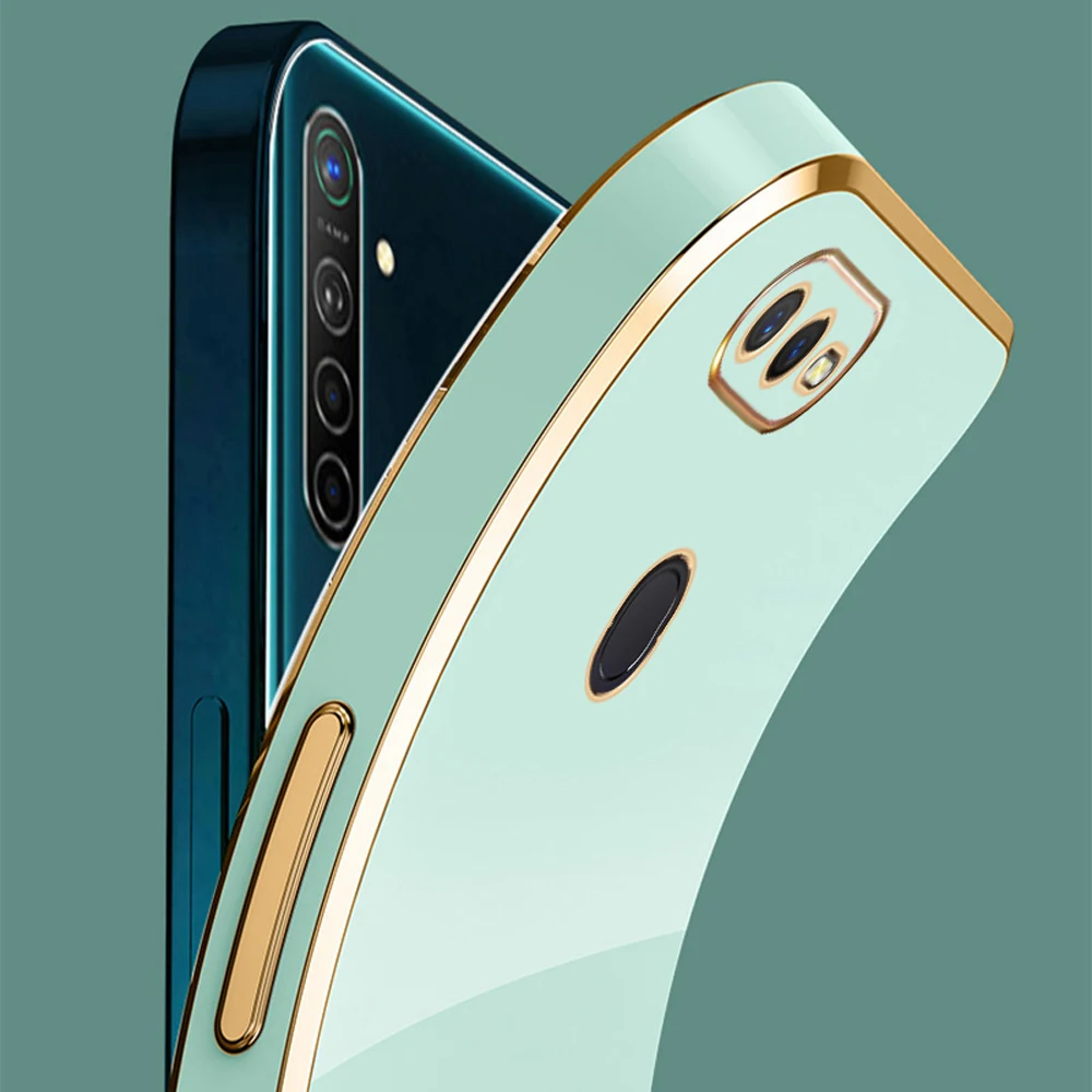 Luxury Square Plating ShockProof Silicone Back Cover