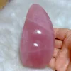 High Quality Natural Crystals Rose Quartz Flame Freeform Polished Ornament Healing Mineral Home Decoration Room Decor Gift 6