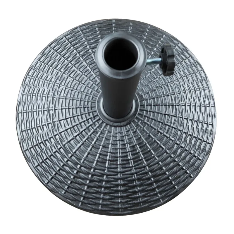 22lb Black Round Coated Resin Patio Umbrella Base, Holds Patio Umbrellas Securely 5