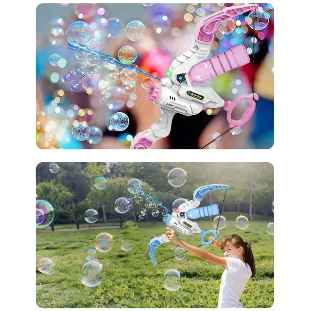 Bubble Machine Bow and Arrow 2 in 1 -2022 Summer Kids Soap Automatic Bubble Machine Outdoor Bubble Machine Toys Boys Girls 4