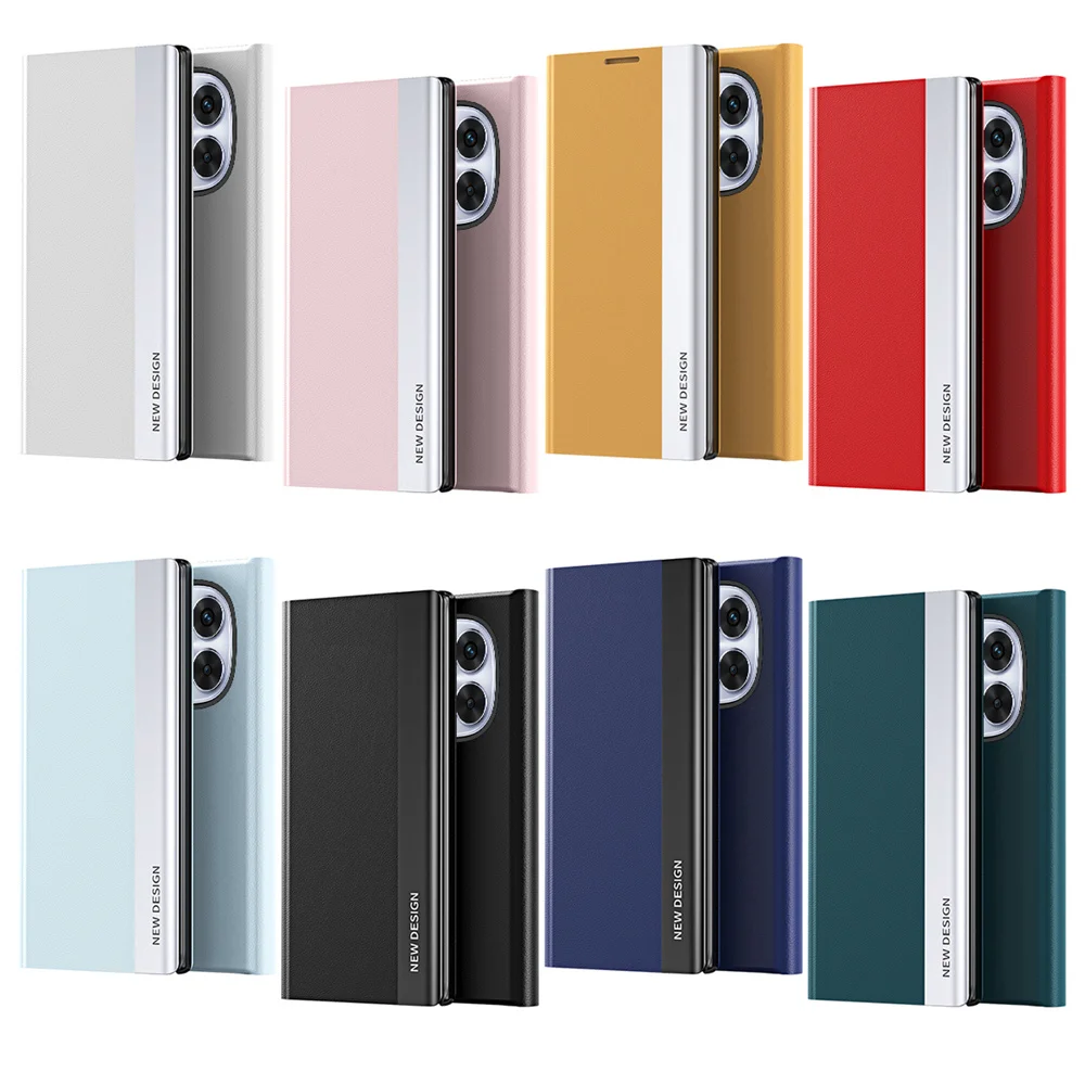 Stylish Shockproof Leather Flip Phone Case with Plating Finish
